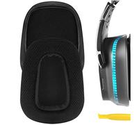 Geekria Comfort Mesh Fabric Replacement Ear Pads for Logitech G533, G633, G635, G933, G935 Headphones Ear Cushions, Repair Parts with Video Guide (Black)