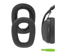 Geekria Comfort Mesh Fabric Replacement Ear Pads for Logitech Zone Vibe 100/125, G435 Lightspeed Wireless Headphones Ear Cushions, Repair Parts (Black)
