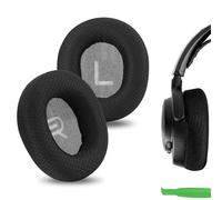 Geekria Comfort Mesh Fabric Replacement Ear Pads for SteelSeries Arctis Nova Pro Wired/ Nova1/ Nova3/ Nova7, Turtle Beach Airlite Fit Wired Headphones, Ear Cushions with Video Guide (Black)