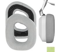 Geekria Comfort Micro Suede Replacement Ear Pads for Corsair HS80 Max/ HS80 USB Wired/ HS80 RGB Wireless Gaming Headphones Cushions, Repair Parts (Extra Thick/Grey)