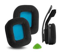 Geekria Comfort Velour Replacement Ear Pads Compatible with ASTRO Gaming A20 Headphones, Ear Cushions, Repair Parts (Black Blue)