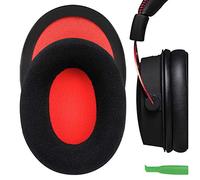 Geekria Comfort Velour Replacement Ear Pads Compatible with HyperX Cloud III/II/Flight/FlightS/Stinger/Alpha/AlphaS Headphones, Ear Cushions (Black Red)