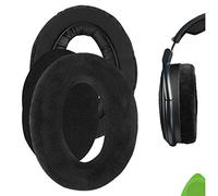 Geekria Comfort Velour Replacement Ear Pads for Sennheiser HD 525/535/ 545/565/ 580/600/ 650/660 S/ 660S2/ 6XX/ 58X Headphones, Ear Cushions with Video Guide (Black)