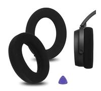 Geekria Comfort Velour Replacement Ear Pads for Sennheiser HD490 Pro, HD490ProPlus Headphones Ear Cushions, Repair Parts (Black)
