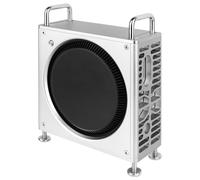 Geekria Computer Chassis Stand, Aluminum Chassis Case, Compatible with Apple 2024 Mac Mini Desktop Computer, 2024 Mac Mini M4 / M4 Pro Desktop Stand - Accessories (Silver)