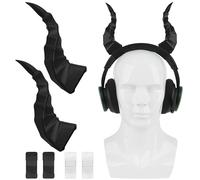 GEEKRIA Devil Horns Headphone Attachment, Lightweight Decorative Horn Accessory for Cosplay and Streaming