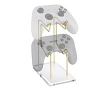 GEEKRIA Dual Controller Holder Compatible with PS5/PS4/Xbox Series X/S/One/Switch Pro/8BitDo Pro 2, Acrylic Base, Aluminum Metal Mount Universal Organizer for Video Game Accessories.