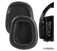 Geekria Elite Sheepskin Replacement Ear Pads for Logitech G533/ G633/ G635/ G933/ G935/ G930/ G933S/ G633S/ G635/ G430/ G431/ G432/ G433/ G332/ G230/ G231/ G233/ G35 Headphones (Black)