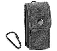 Geekria Felt Earbuds Carrying Case Compatible with Sony WF-C510/WF-C700N, Beats Solo Buds, Skullcandy Dime 3, Wireless Earphones Storage Pouch with Snap Closure and Carabiner Clip (Grey)