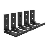 GEEKRIA Foldable Headphone Wall Mount Hook, Aluminum Headset Holder with 3M Adhesive or Screw Mounting, Wall Hanger with Protective Pad for Most Headphones (Black, 5 Pack)