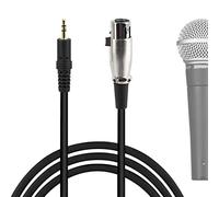 GEEKRIA for Creators 3.5MM Male to XLR Female Microphone Cable 8 FT / 2.5 M, Compatible with Shure SM57, SM48, SM7B, MV7, PGA48, PGA58, BETA 58A, Balanced Mic Cord (Black)