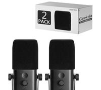Geekria for Creators Foam Windscreen Compatible with FIFINE AmpliGame AM8 Microphone Antipop Foam Cover, Mic Wind Cover, Sponge Filter, Flocked Mic Windscreen (Black / 2 Pack)