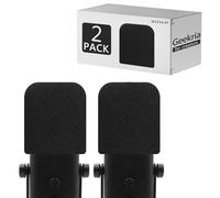 Geekria for Creators Foam Windscreen Compatible with FIFINE AmpliGame AM8 Microphone Antipop Foam Cover, Mic Wind Cover, Sponge Foam Filter (Black / 2 Pack)