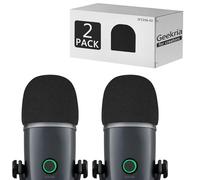 Geekria for Creators Foam Windscreen Compatible with Logitech for Creators Blue Yeti Nano USB Microphone Pop Filter, Mic Wind Cover, Sponge Foam Filter (Black / 2 Pack)
