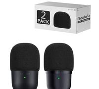 Geekria for Creators Foam Windscreen Compatible with Razer Seiren Mini, Seiren V3 Mini, Microphone Foam Cover, Replacement Mic Windscreen, Pop Filter (Black / 2 Pack)