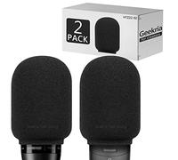 Geekria for Creators Foam Windscreen Compatible with Shure SM7B, PGA27, SM27 Microphone Antipop Foam Cover, Mic Wind Cover, Sponge Foam Filter (Black / 2 Pack)