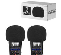 Geekria for Creators Foam Windscreen Compatible with ZOOM H1 essential Handy Recorder, Mic Wind Cover, Sponge Foam Filter, Portable Digital Recorder (Black / 2 Pack)