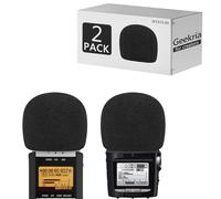 Geekria for Creators Foam Windscreen Compatible with ZOOM H2n, H4n Handy Recorder, Mic Wind Cover, Sponge Foam Filter, Portable Digital Recorder (Black / 2 Pack)