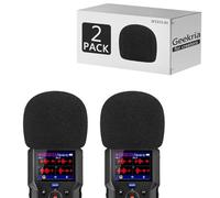Geekria for Creators Foam Windscreen Compatible with ZOOM H4 essential Handy Recorder, Mic Wind Cover, Sponge Foam Filter, Portable Digital Recorder (Black / 2 Pack)