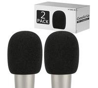 Geekria for Creators Foam Windscreen for 2" (50mm) Diameter Microphones, Antipop Cover, Mic Wind Cover, Sponge Filter Compatible with Behringer C-1, C-1U, RODE NT1 (Black / 2 Pack)