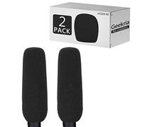 Geekria for Creators Foam Windscreen for 3/4'' (2 CM) Diameter Microphones, Antipop Foam Cover, Mic Wind Cover, Sponge Filter Compatible with Audio-Technica AT875R (4.7 Inch / 2 Pack)