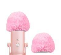 Geekria for Creators Furry Windscreen Compatible with Blue Yeti, Yeti Pro USB Microphone, Mic DeadCat Wind Cover Muff, Windbuster, Windjammer, Fluff Cover Windshield (Pink / 2 Pack)