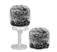 Geekria for Creators Furry Windscreen Compatible with FIFINE AmpliGame A6T, A6V, T669, T732, K669B, Mic DeadCat Wind Cover Muff, Windbuster, Windjammer, Fluff Cover Windshield (Grey 2 Pack)