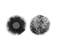 Geekria for Creators Furry Windscreen Compatible with Hollyland Lark M2 Wireless Mic, Mic DeadCat Wind Cover Muff, Fluff Cover Windshield, Wind Noise Reduction (Grey / 2 Pack)