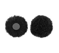 Geekria for Creators Furry Windscreen Compatible with Hollyland Lark M2 Wireless Mic, Mic DeadCat Wind Cover Muff, Fluff Cover Windshield, Wind Noise Reduction (Black / 2 Pack)