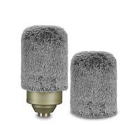 Geekria for Creators Furry Windscreen Compatible with MXL 550, 770, R144, V250, Revelation Mini Mic DeadCat Wind Cover Muff, Fluff Cover Windshield, Wind Noise Reduction (Grey / 2 Pack)