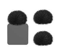 GEEKRIA for Creators Furry Windscreen Compatible with Rode Wireless GO Gen 3 III, GO 2, PRO, ME Mic DeadCat Wind Cover Muff, Fluff Cover Windshield, Wind Noise Reduction (3 Pack) (Black)