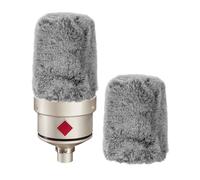 Geekria for Creators Furry Windscreen Compatible with Sennheiser MK 4, MK 8, TLM 49 Mic DeadCat Wind Cover Muff, Windbuster, Fluff Cover Windshield (Grey / 2 Pack)