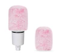 Geekria for Creators Furry Windscreen for 1.5'' (38mm) Diameter Microphones, Mic DeadCat Wind Cover Muff, Fluff Cover Windshield Compatible with FIFINE A6 (Pink / 2 Pack)