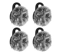 GEEKRIA for Creators Furry Windscreen for Lark M2S, Compatible with Hollyland Lark M2S Wireless Mic, Mic DeadCat Wind Cover Muff, Fluff Cover Windshield, Wind Noise Reduction (Grey / 4 Pack)