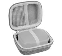 Geekria for Creators Microphone Carrying Case Compatible with Hollyland Lark A1, M1, C1, Rode Wireless Micro, Boya mini, Maono Wave T1 Mini Charging Case, Hard Shell Travel Bag (Light Grey)