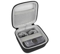 GEEKRIA for Creators Microphone Carrying Case Compatible with Hollyland Lark M2, Lark A1, Maono Wave T5, Boya by-V3 Charging Case, Mic Hard Shell Travel Bag with Cable Storage (Black)