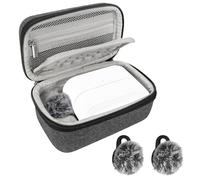 Geekria for Creators Microphone Carrying Case Compatible with Hollyland Lark M2S Charging Case with 2 Packs Windscreen Muff, Mic Hard Shell Travel Bag, Portable Bag with Windshield (Grey)