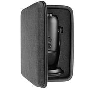 Geekria for Creators Microphone Case with Foam Compatible with Blue 1967 Yeti Pro, Blue Yeti, Hard Shell Mic Carrying Case, Travel Protective Bag with Cable Storage (Dark Grey)