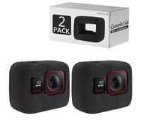 Geekria for Creators Windslayer Cover Wind Muff Compatible with Insta360 Ace Pro 2, Ace Pro, Ace Action Camera, Housing Frame Case, Video Noise Reduction Sponge Accessories (Black / 2 Pack)