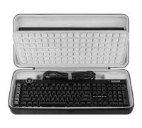 Geekria Full Size Keyboard Hard Shell Case Compatible with Corsair Galleon 100 SD/K100 RGB/K70 MAX, Razer BlackWidow V4 Pro, Travel Carrying Bag for 104-108 Key Computer Keyboard (Dark gray)