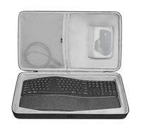 Geekria Hard Shell Keyboard Travel Case, Compatible with Logitech ERGO K860 Wireless Ergonomic Keyboard and MX Master 3S Mouse Combo Carrying Case (Dark Grey)