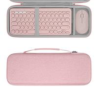 Geekria Hard Shell Travel Carrying Case, Compatible with Logitech K380/k380s Keyboard +M350/M350s Mouse, Pebble 2 Combo, Protective Travel Bag (Pink)