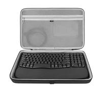 Geekria Hard Shell Travel Carrying Keyboard Case, Compatible with Logitech Wave Keys MK670 Combo/Wave Keys Wireless Ergonomic Keyboard (Dark Grey)