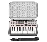 GEEKRIA Hard Shell Travel Case, Compatible with Akai Professional MPK Mini IV, Novation FLkey 2 Mini 25, MIDI Controller Keyboard Carrying Bag (Dark Gray)