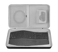 GEEKRIA Hard Shell Travel Case, Compatible with Logitech Ergo K860, Keyboard Carrying Bag (Dark Grey)