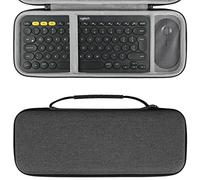 GEEKRIA Hard Travel Carrying Case, Compatible with Logitech K380s/K380 + M355/M350s, Keyboard and Pebble Mouse Combo Protective Travel Bag (Black)