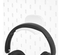 GEEKRIA Headphone Holders for Pegboard Display, Headphone Hanger Holder Compatible with IKEA Skadis Pegboards, Hook Headset Holder Hanger for Home, Office, Electronics Organization (White)