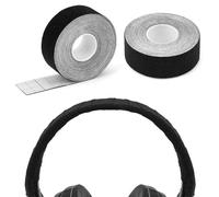 Geekria Headphones Headband Repair Wrap, Headset Head Cover Compatible with Sony WH-1000XM5, Skullcandy Crusher ANC, Soundcore Life Q20, Easy DIY Installation (Black/ 2 Pcs)