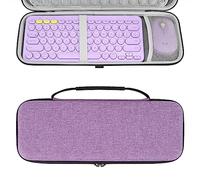 GEEKRIA K380 Keyboard + M350 Mouse Combo Carrying Case, EVA Hard Shell Protective Bag, Compatible with Logitech Pebble 2 Combo, Logitech K380s + M350s (Lavender)