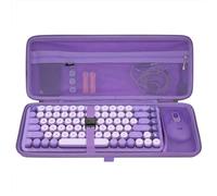 GEEKRIA Keyboard and Mouse combo Case, Hard Shell Travel Carrying Bag for Compact 84 Key Low Profile Gaming Keyboard, Compatible with Logitech POP Keys, Nuphy Air75, LOFREE Flow84 (Purple)
